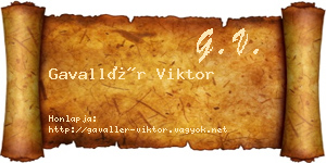 Gavallér Viktor névjegykártya